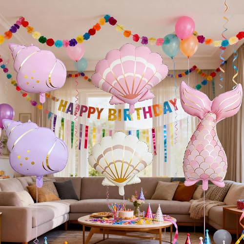 Purple Conch Mermaid Balloon - Fun Party Decoration