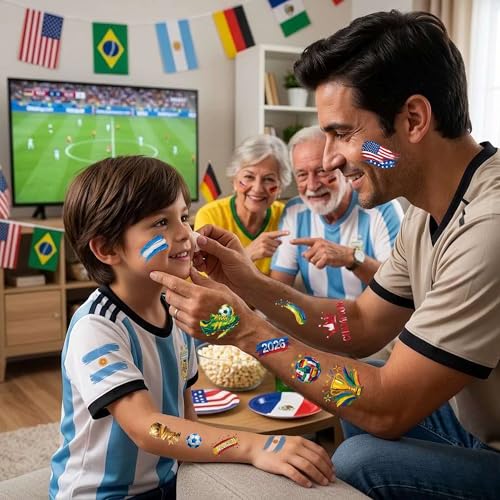 2026 World Soccer Cup Temporary Tattoos Waterproof Sports Fan Merch