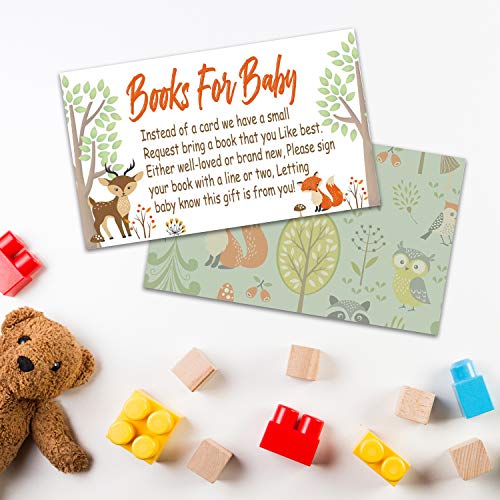 Woodland Creature Baby Shower Request Cards - 50 Pack Inserts