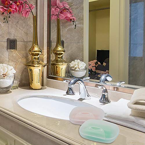 Vonpri 2-Pack Clear Soap Box Holder - Travel Soap Dish for Gym & Camping