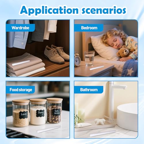 5-Pack Fiber Drying Sticks for Moisture & Odor Control - Reusable Dehumidifiers with Storage Box