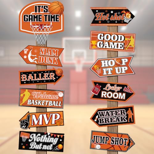 24 Basketball Party Directional Signs - Kids & Adults Decor
