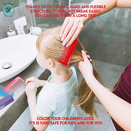 QITIMIR Colorful Fine Tooth Hair Comb Set - 5 Pack Pocket Combs for Women, Men and Kids