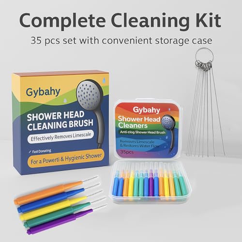 Multicolor Shower Head Cleaning Brushes Set - 35PCS Nozzle Clog Remover with Storage Case