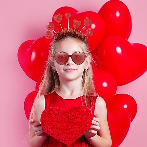 Red Heart Headband and Heart Sunglasses Set for Valentine Party