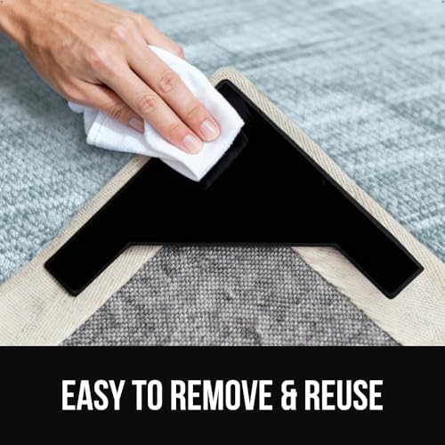 GORILLA GRIP Extra Wide Triangular Rug Grippers - 8 Pack, Reusable Adhesive