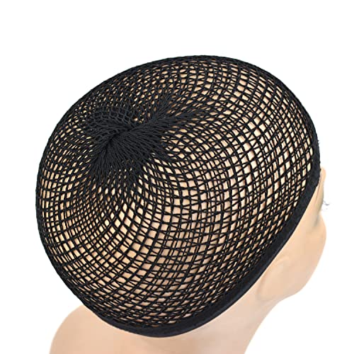 Mesh Wig Caps for Long Hair Open End Weaving Hair Net Black Large 2 Pack