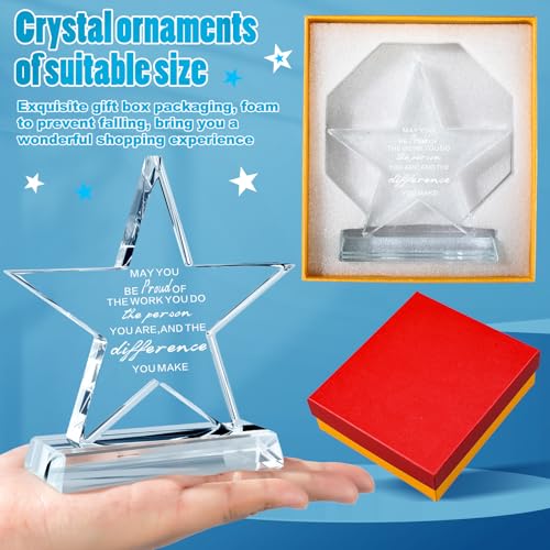 Wesiti Employee Appreciation Award Crystal Trophy - May You Be Proud of the Work You Do - 4 Pack, 5 Inches