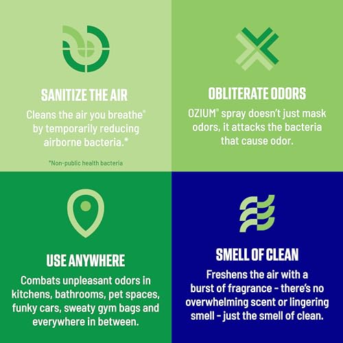 Ozium Air Sanitizer & Odor Eliminator Spray, Country Fresh, 8 Ounce