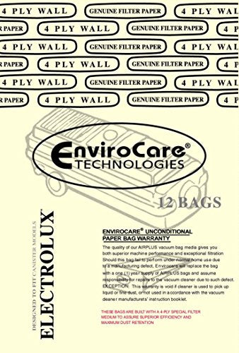 EnviroCare 4-Ply Filtration Vacuum Cleaner Dust Bags for Electrolux C - 12 Pack
