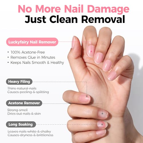 Luckyfairy Nail Glue Remover Pen 10ml 2-Pack Acetone-Free Formula