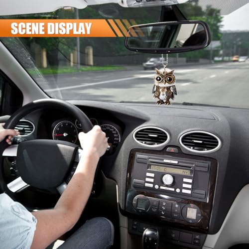 Mechanical Owl Car Mirror Hanging Decoration Acrylic Pendant