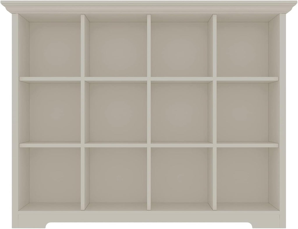 OSCHF Wooden Cube Bookcase - Modern 3-Tier Floor Standing Shelf Cabinet, 12-Cube Design in Warm White