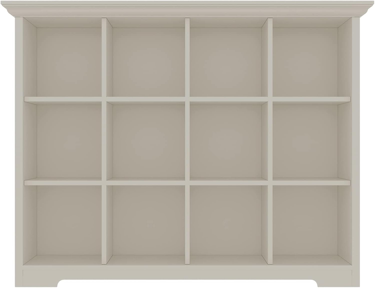 OSCHF Wooden Cube Bookcase - Modern 3-Tier Floor Standing Shelf Cabinet, 12-Cube Design in Warm White