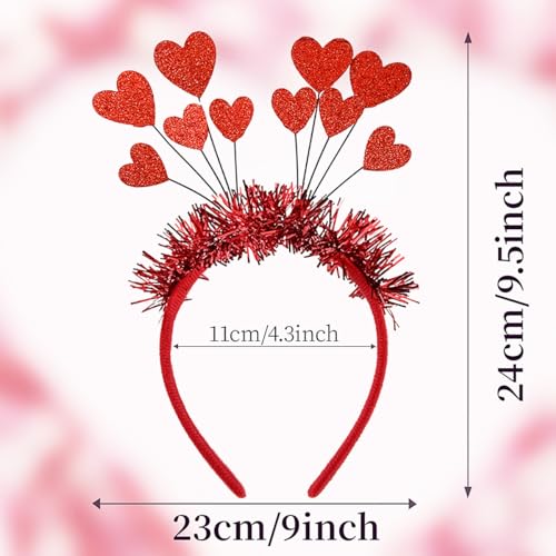 Sequins Heart Headband Red Glitter Love Hair Hoop for Valentine's Day