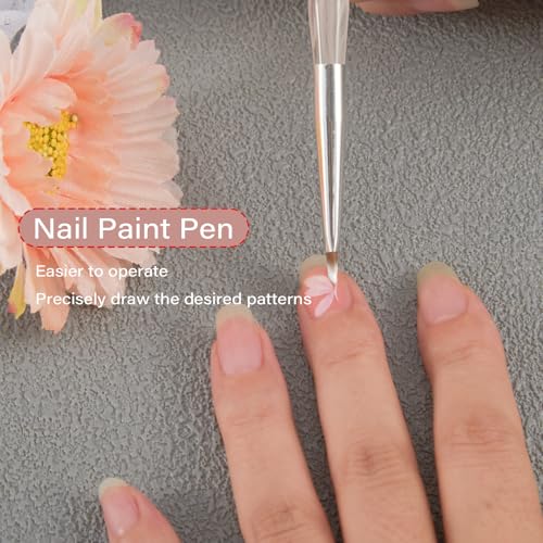 WOKOTO Triangular Pyramid Nail Art Brush - Pink Gradient Detail Liner