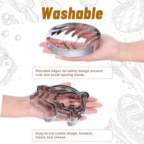 Stainless Steel Concha & Pig Cookie Cutters Set for Mexican Baking