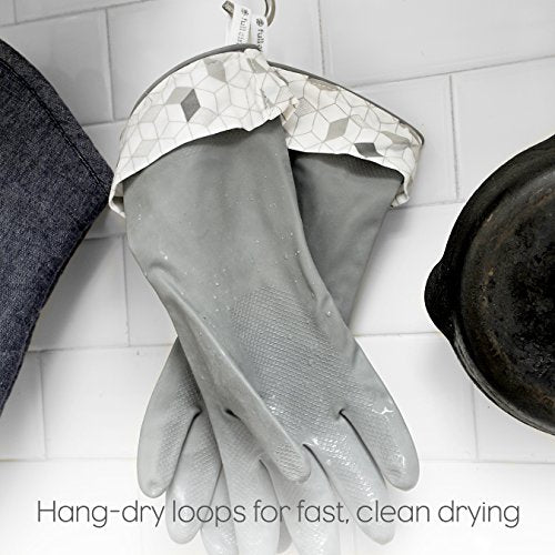 Full Circle High & Dry Natural Latex Cleaning Gloves - Large, Grey