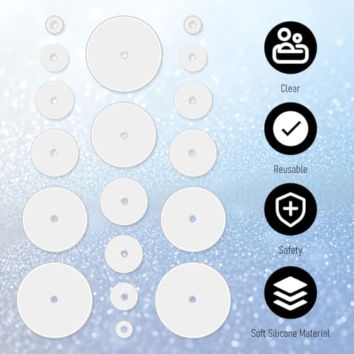 Tiesome 60 Pcs Piercing Discs Clear Silicone Pressure Pads for Bumps