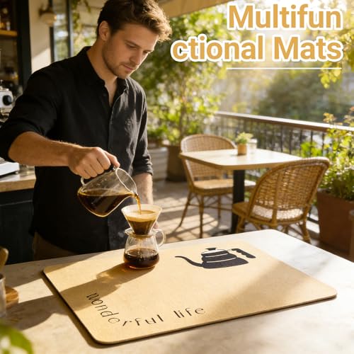 Diatomaceous Earth Coffee Drying Mat - 16" x 20" for Kitchen