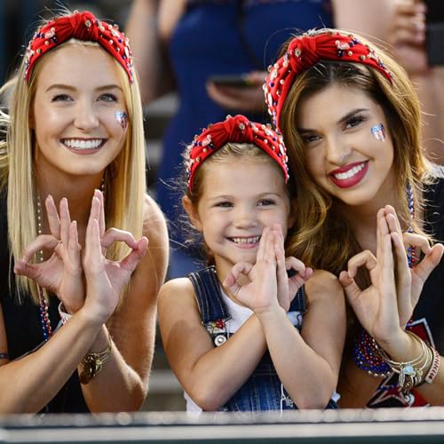 Football Headband for Women Velvet Crystal Game Day Hair Accessory