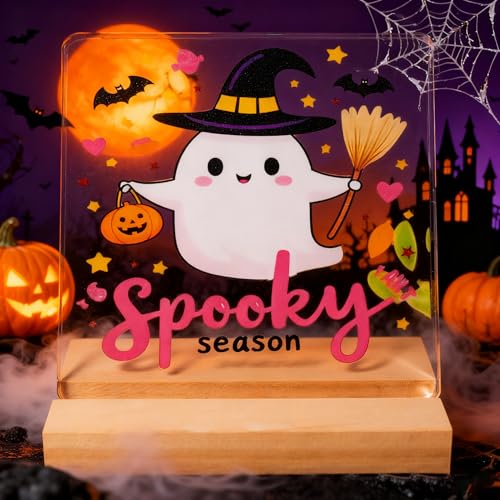 Cute Halloween Acrylic Decor for Indoor Party - 4x4 Inches