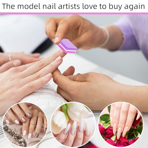 50 Pcs Mini Nail Buffer Blocks 100/180 Grit Sponge Files for Acrylic Nails