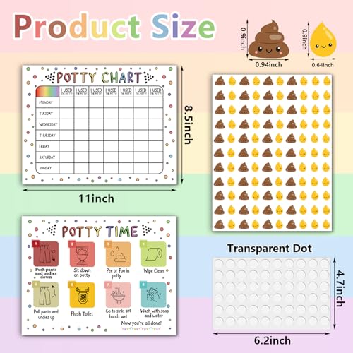 17-Piece Potty Training Sticker Chart for Kids - Multi Variation