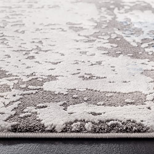 SAFAVIEH Craft Collection Accent Rug - 2'3" x 4', Grey & Blue, Modern Design, Non-Shedding & Easy Care, Ideal for High Traffic Areas in Entryway, Living Room, Bedroom (CFT820F)