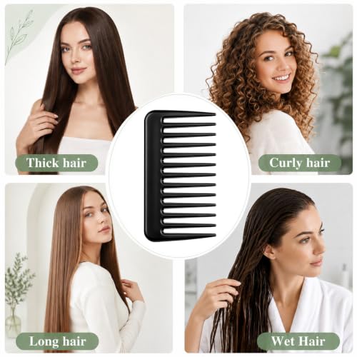 Aphumedc Mini Travel Wide Tooth Comb - Anti-Static Portable Hair Detangling Pocket Comb for Wet and Dry Hair