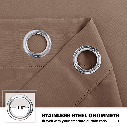 NICETOWN Blackout Short Curtains - 42"W x 36"L Cappuccino, Set of 2