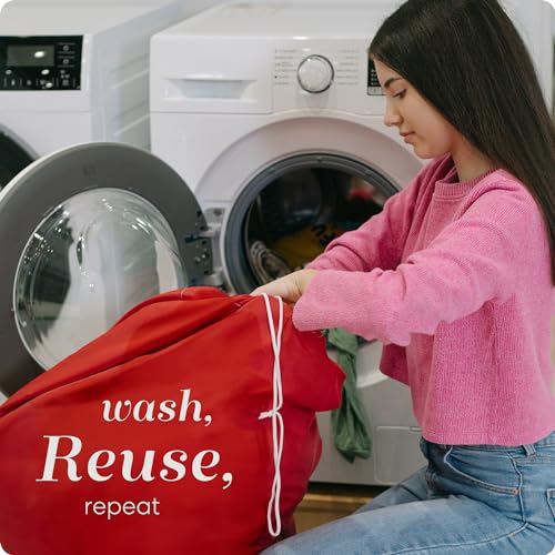 Handy Laundry XL Nylon Laundry Bag with Locking Drawstring, 30" x 40" (2-Pack)