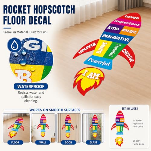 Inspirational Classroom Floor Decals - Motivational Hopscotch Stickers
