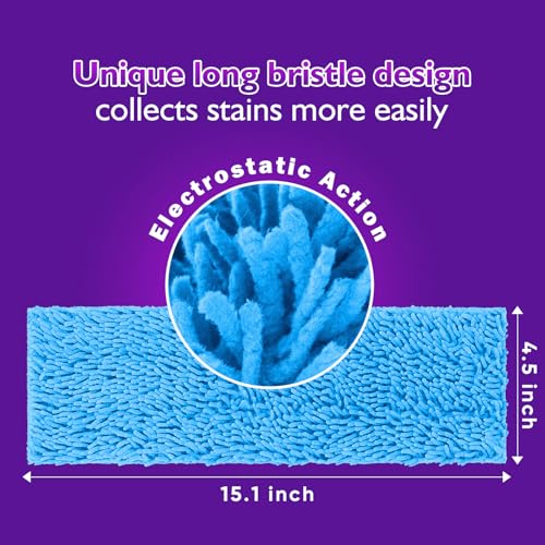 UNIMADE Reusable Microfiber Mop Pads 8-Pack - Multicolor for Swiffer PowerMop