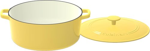 Cuisinart Enameled Cast Iron Round Casserole - 7-Quart, Vibrant Yellow for Perfect Cooking