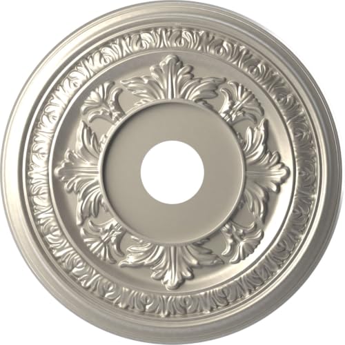 Ekena Millwork 19-Inch Baltimore PVC Ceiling Medallion - Bright Coat Aluminum