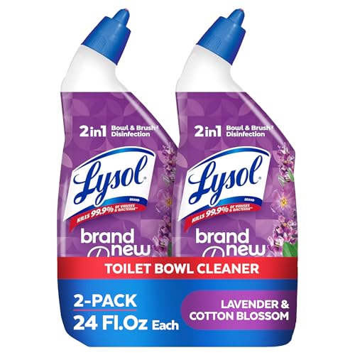 Lysol Clinging Gel Toilet Bowl Cleaner Lavender & Cotton Blossom 24 oz Pack of 2