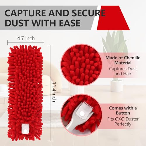 2 Pack Reusable Duster Refills for OXO & MR.SIGA - Eco-Friendly Microfiber