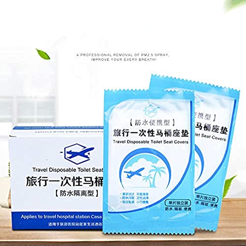 XICHEN Disposable Toilet Seat Covers - 50 Pack Waterproof Travel Liners