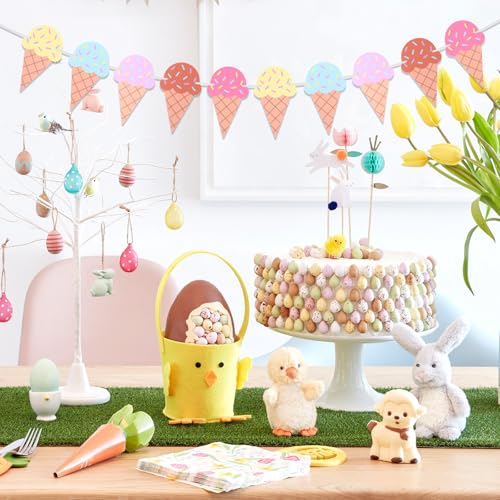 Ice Cream Banner Decorations - 2 Pack for Summer Parties