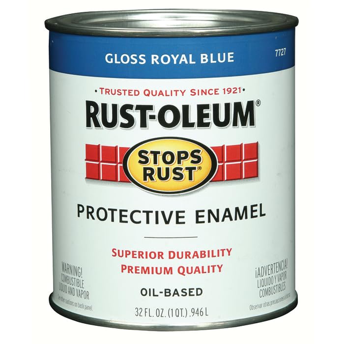 Rust-Oleum Stops Rust Enamel Paint Quart, Gloss Royal Blue, 2 Pack