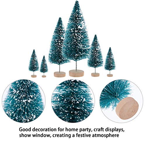 45 Pcs Mini Christmas Bottle Brush Trees Set - Artificial Snowy Pine Varieties