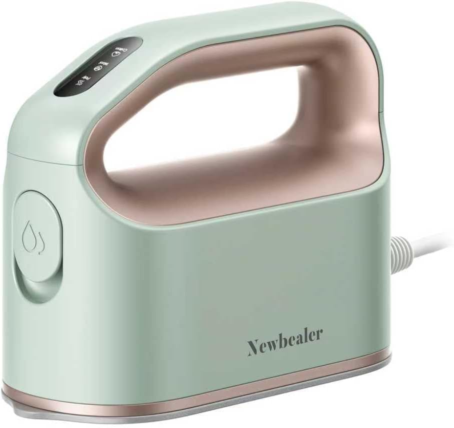 Newbealer Smart Steam Iron - Mini Heat Press with 1200W Turbocharged Power | 3 Steam Modes, Auto-Off, Nonstick Soleplate (Mint Green)