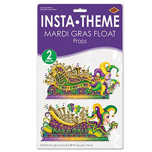 Mardi Gras Float Props - 2 Oversized Jester Wall Decorations
