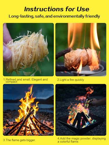 Magical Colorful Flame Powder & Natural Fire Starters Set