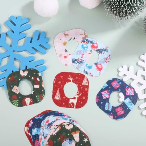 25pcs Adhesive Over Patches for Dexcom G7, Christmas Waterproof CGM Sensor Cover Tapes, Non-Woven Fabric Reindeer Christmas Tree Sensor Sticker, Blood Sugar Monitor Overpatches for Dexcom Accessories