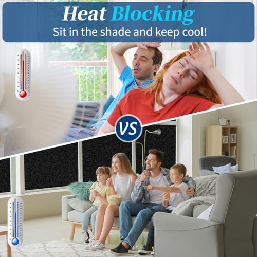Bloss Blackout Window Film - 100% Sun Blocking Privacy Tint, 17.7" x 78.7"