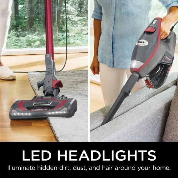 SHARK HV370 Rocket Pro Corded Stick Vacuum - Powerful Suction in Comet Red (Renewed)