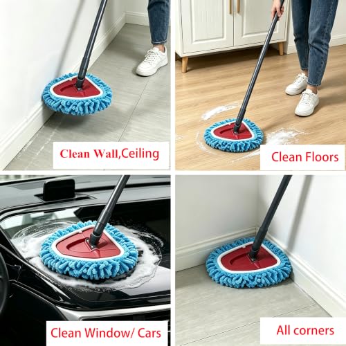 5-Pack Chenille Mop Heads Replacement for Ocedar Easywring Spin Mop - Microfiber Duster Refill