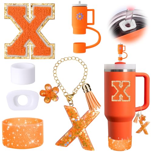 6-Piece Orange Cup Accessories Set for Stanley Tumbler 30oz/40oz